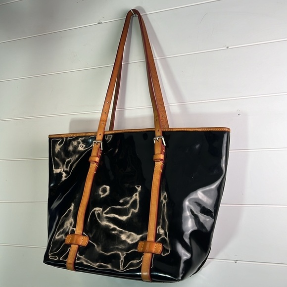 Vintage Dooney & Bourke bag black and brown leather.  B28 - Picture 2 of 5